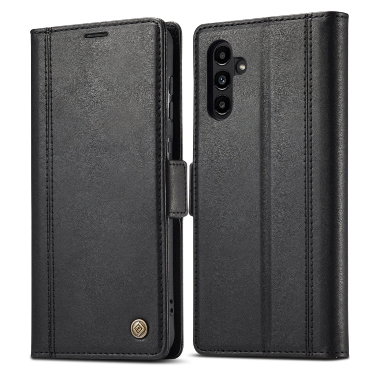 For Samsung Galaxy A55 5G LC.IMEEKE Skin-friendly Card Slots Leather Phone Case(Black)