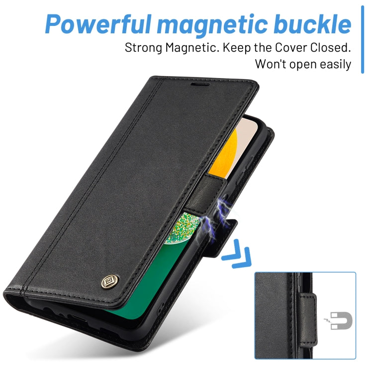 For Samsung Galaxy A55 5G LC.IMEEKE Skin-friendly Card Slots Leather Phone Case(Black)