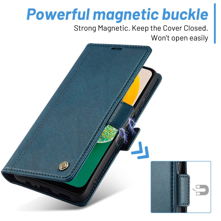 For Samsung Galaxy A55 5G LC.IMEEKE Skin-friendly Card Slots Leather Phone Case(Blue)