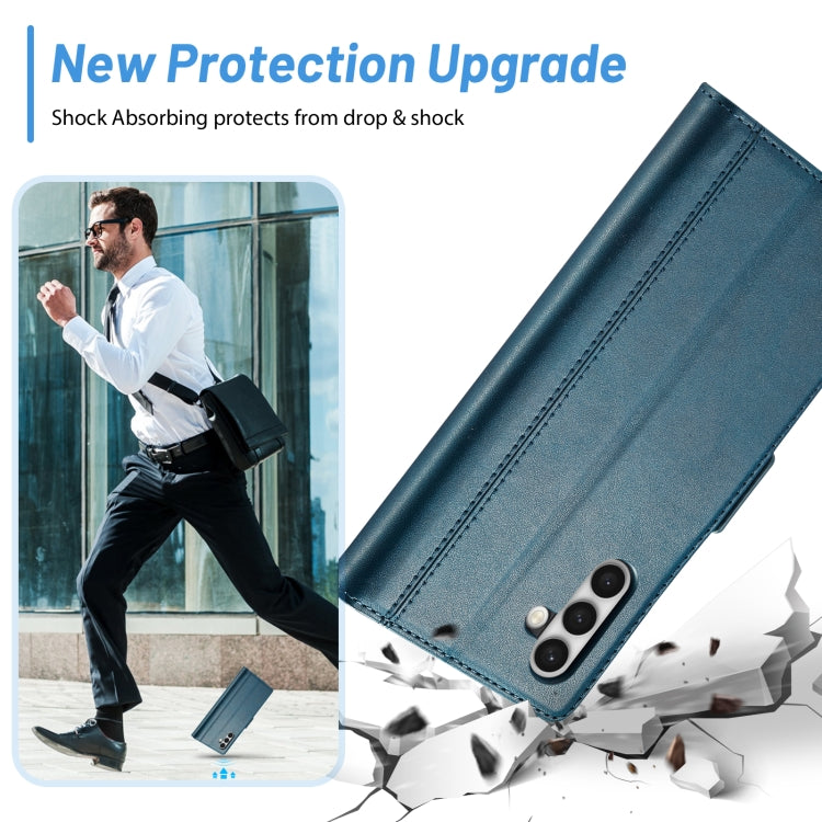 For Samsung Galaxy S24 LC.IMEEKE Skin-friendly Card Slots Leather Phone Case(Blue)