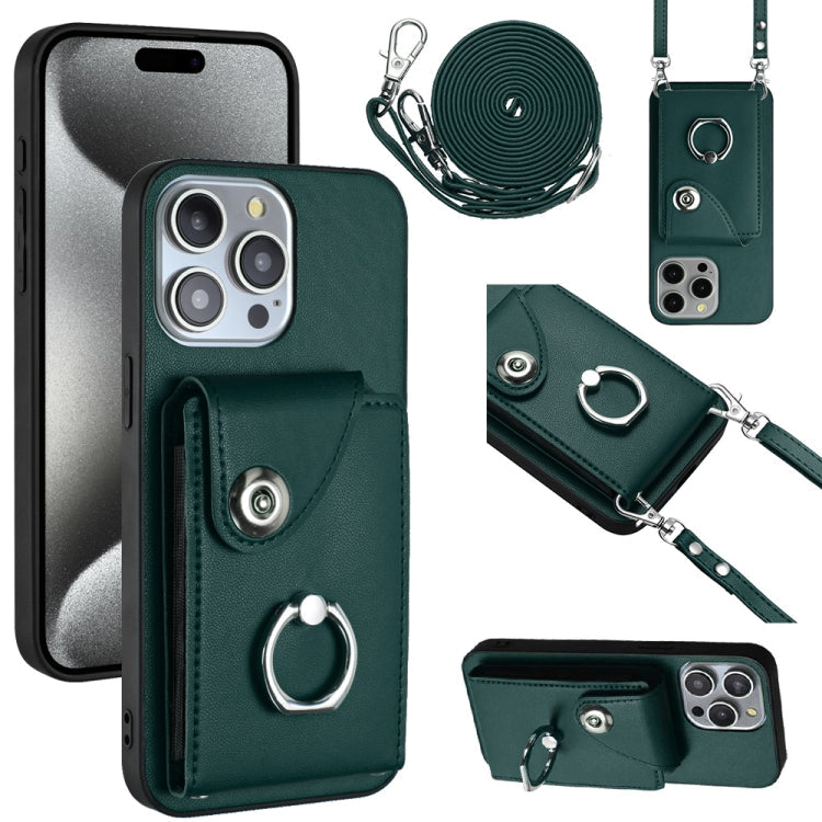 Organ Card Bag Ring Holder Phone Case with Long Lanyard, For iPhone 13, For iPhone 13 mini, For iPhone 12, For iPhone 12 Pro Max