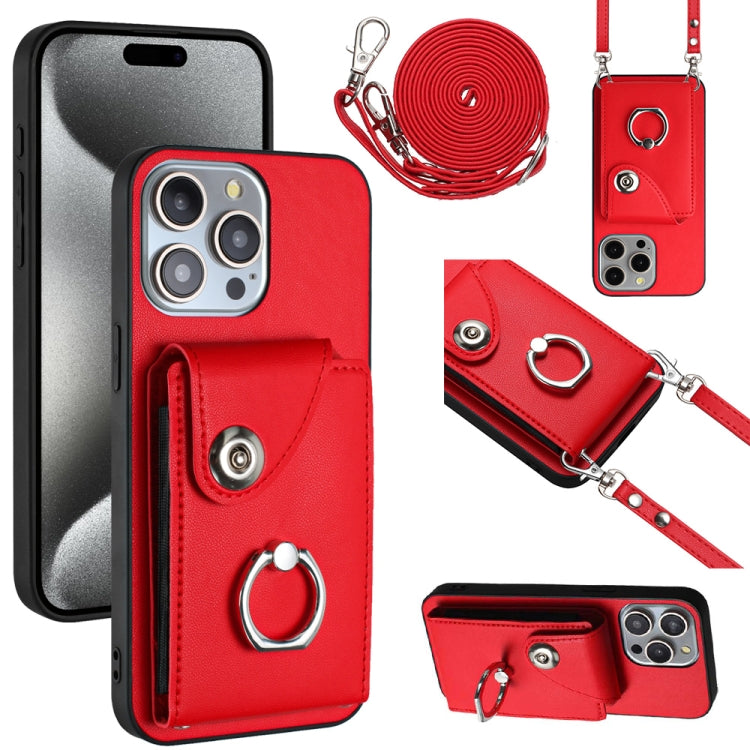 Organ Card Bag Ring Holder Phone Case with Long Lanyard, For iPhone 12 Pro, For iPhone 12 mini, For iPhone 11 Pro Max, For iPhone 11
