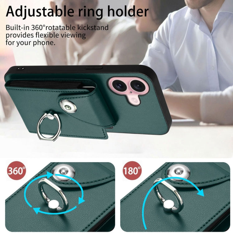 Organ Card Bag Ring Holder Phone Case with Long Lanyard, For iPhone 16, For iPhone 15 Pro Max, For iPhone 15 Pro, For iPhone 15 Plus
