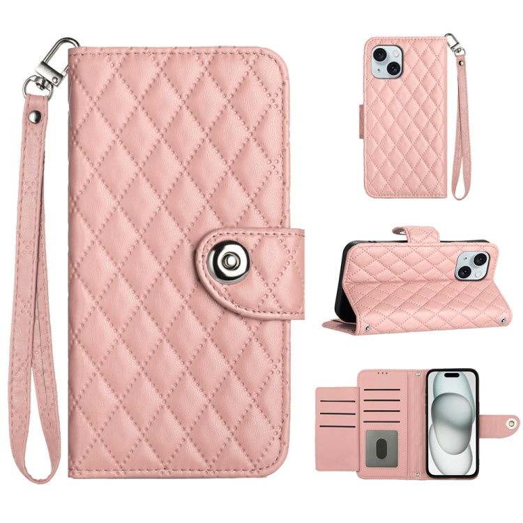 Rhombic Texture Flip Leather Phone Case with Lanyard, For iPhone 13, For iPhone 12 / 12 Pro, For iPhone 12 Pro Max, For iPhone 11 Pro Max