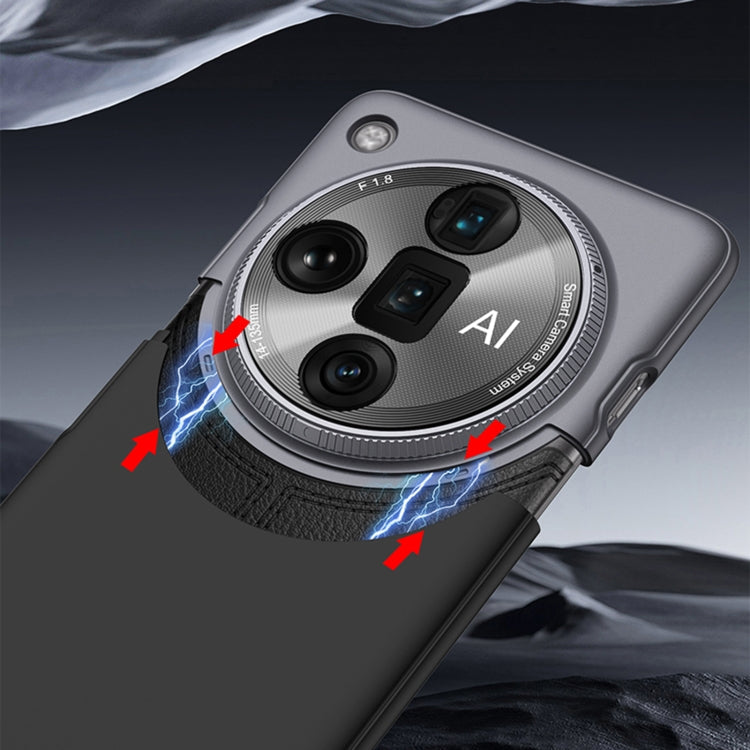 For OPPO Find X7 GKK Mortise-Tenon Connection Contrast Color Shockproof Phone Case(Brown)
