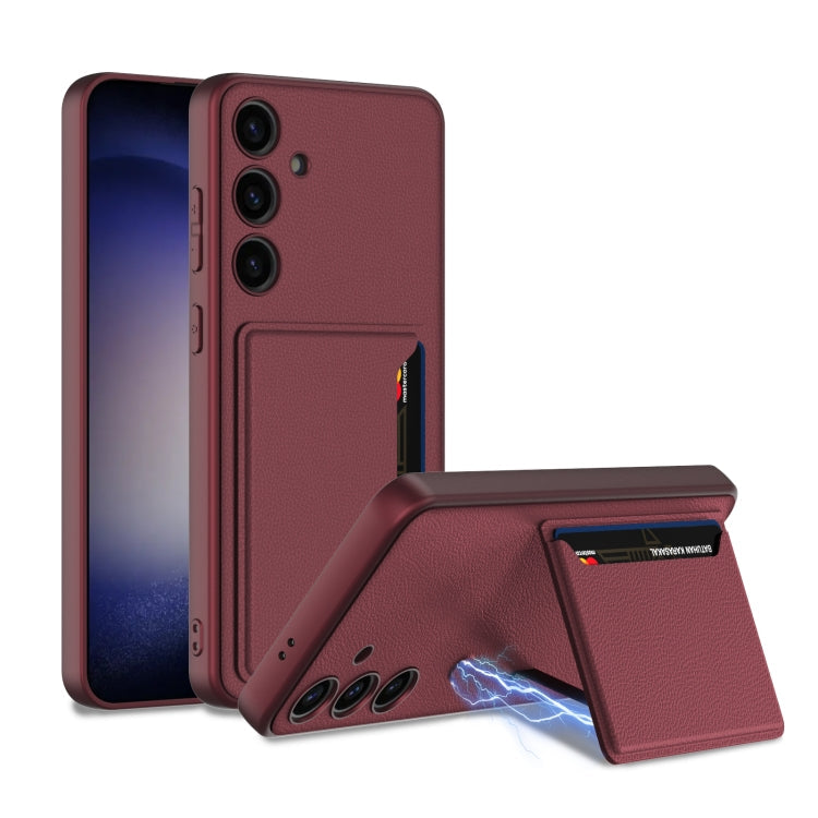 For Samsung Galaxy S24+ 5G GKK Ultra-thin Leather Card Slots Phone Case With Magnetic Holder(Red)