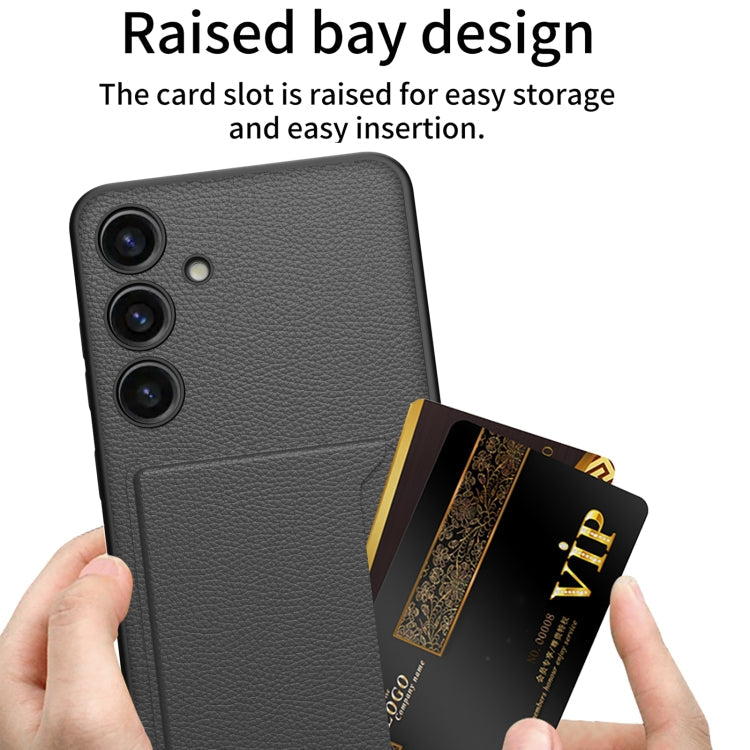 For Samsung Galaxy S24+ 5G GKK Ultra-thin Leather Card Slots Phone Case With Magnetic Holder(Carbon Fiber Texture)