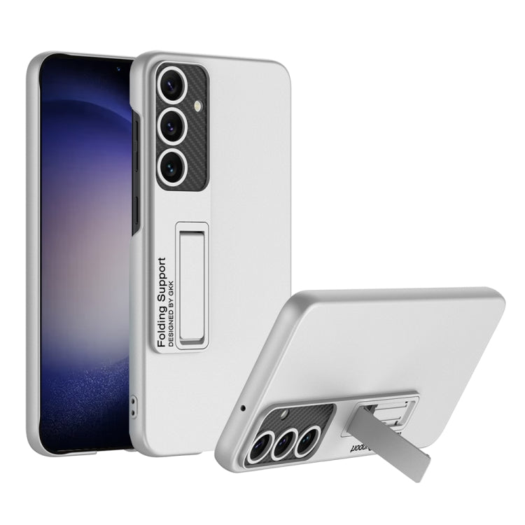 For Samsung Galaxy S24+ 5G GKK Ultra-thin Shockproof Phone Case with Holder(Silver)