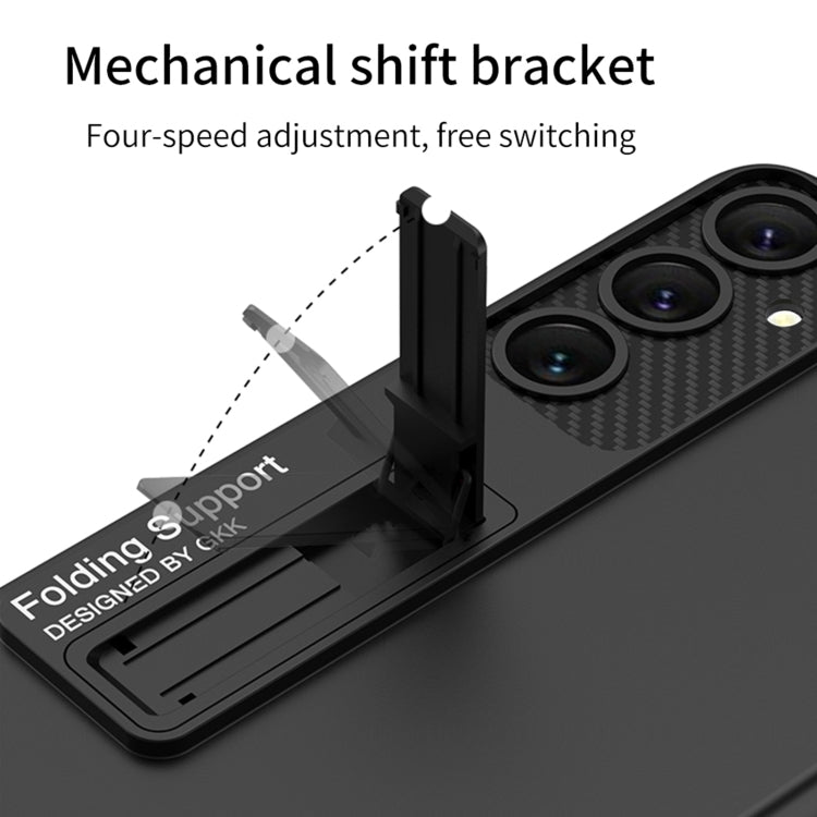 For Samsung Galaxy S24+ 5G GKK Ultra-thin Shockproof Phone Case with Holder(Silver)