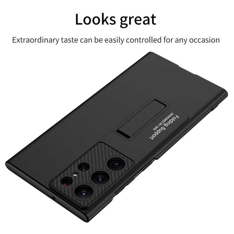 For Samsung Galaxy S24 Ultra 5G GKK Ultra-thin Shockproof Phone Case with Holder(Black)
