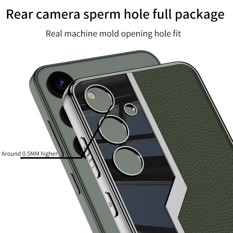 For For Samsung Galaxy S24+ 5G GKK Plating TPU + Leather Supercar Full Coverage Phone Case(Grey)