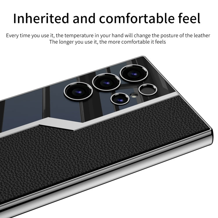 For Samsung Galaxy S24 Ultra 5G GKK Plating TPU + Leather Supercar Full Coverage Phone Case(Black)