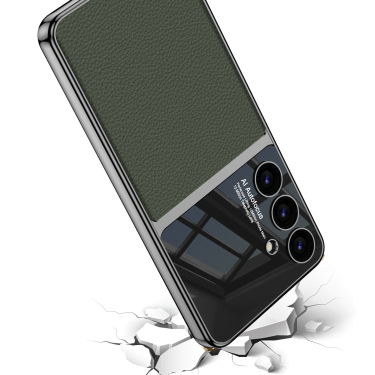 For Samsung Galaxy S24+ 5G GKK Plating TPU + Leather Full Coverage Phone Case(Carbon Fibre)