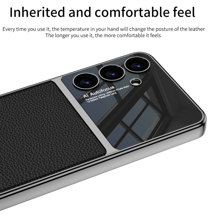 For Samsung Galaxy S24 5G GKK Plating TPU + Leather Full Coverage Phone Case(Black)