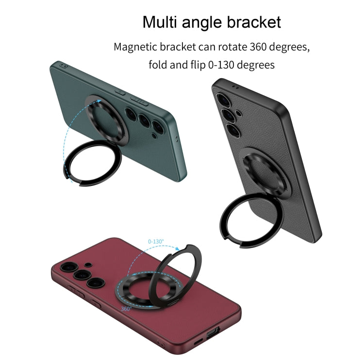 For Samsung Galaxy S24 5G GKK Skin Feel Leather MagSafe Magnetic Phone Case with Holder(Red)