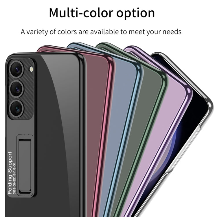 For Samsung Galaxy S24 5G GKK Electroplating Full Coverage Protective Phone Case with Holder(Green)