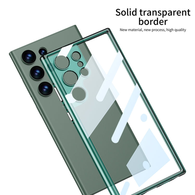 For Samsung Galaxy S24 Ultra 5G GKK Space Frame Transparent PC + TPU Phone Case(Transparent Black)