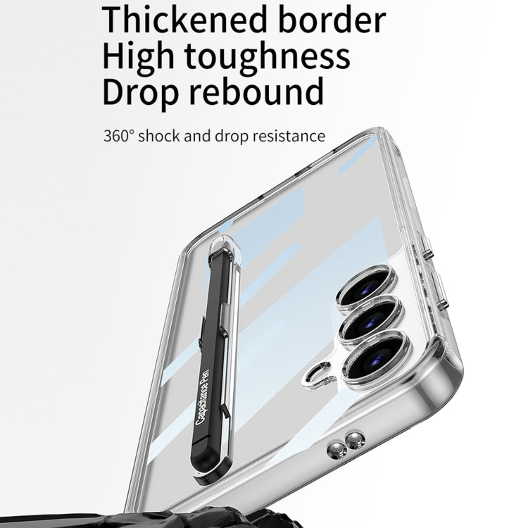 For Samsung Galaxy S24 5G GKK Space Frame Transparent PC + TPU Phone Case with Pen(Transparent Green)