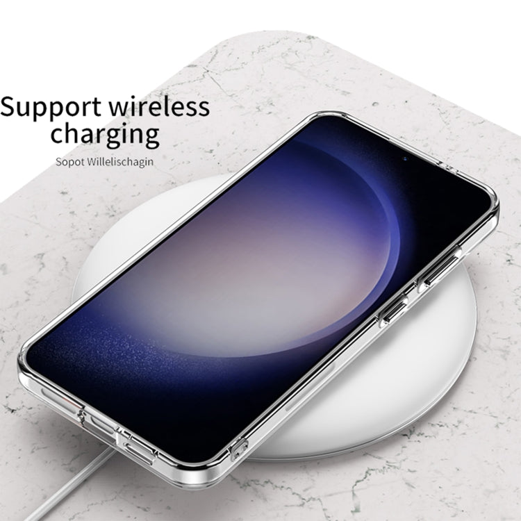 For Samsung Galaxy S24 Ultra 5G GKK Space Frame Transparent PC + TPU Phone Case with Wrist Strap(Black)