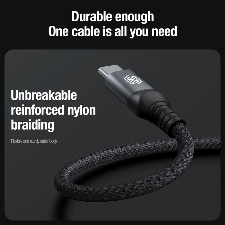 Nillkin Swift Pro 1m 3 in 1 USB to 8 Pin + Type-C + Micro USB Fast Charging Cable(Black)