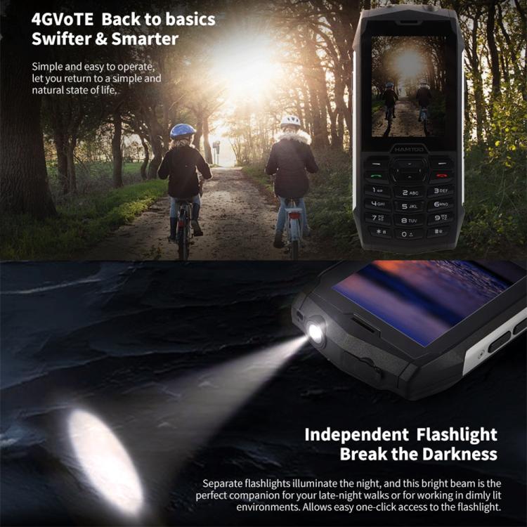 HAMTOD H3 Rugged Phone, EU Version, 2.8 inch T107 ARM CortexTM A7 Quad-core 1.0GHz, Network: 4G, VoLTE, BT, SOS(Red)