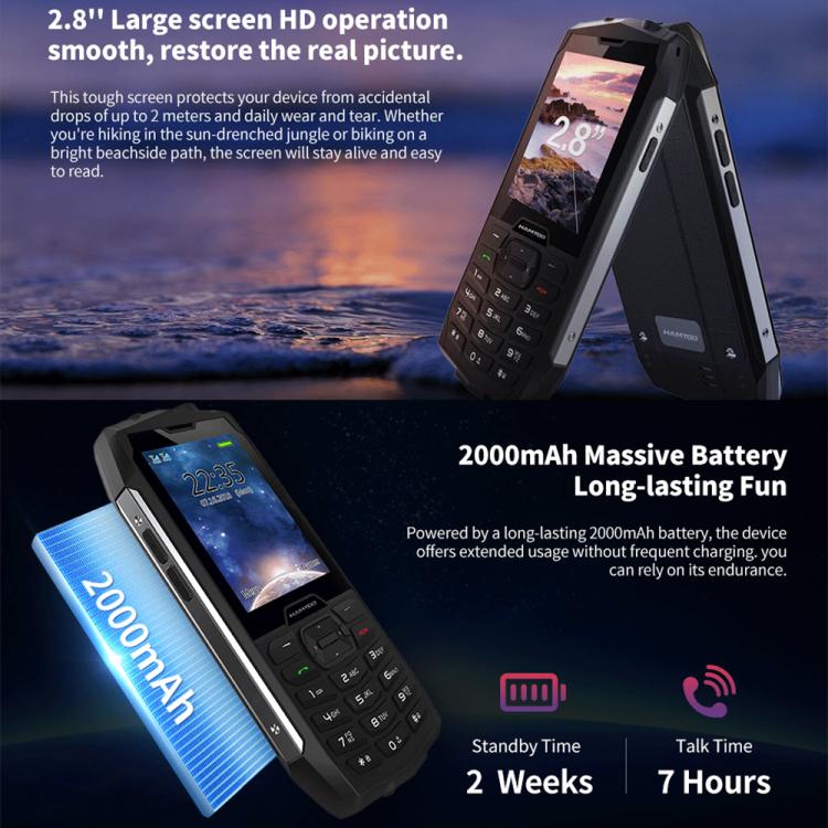 HAMTOD H3 Rugged Phone, EU Version, 2.8 inch T107 ARM CortexTM A7 Quad-core 1.0GHz, Network: 4G, VoLTE, BT, SOS(Red)