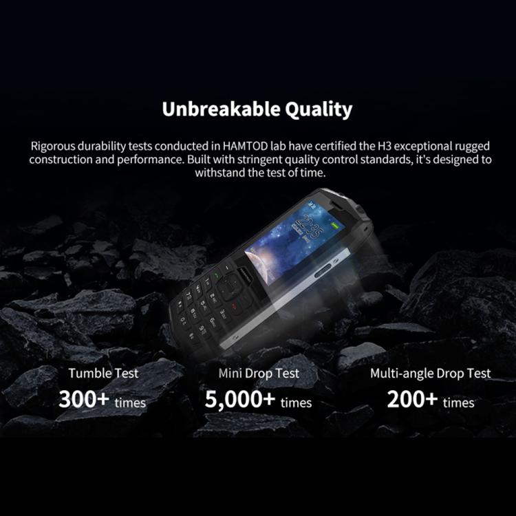 HAMTOD H3 Rugged Phone, EU Version, 2.8 inch T107 ARM CortexTM A7 Quad-core 1.0GHz, Network: 4G, VoLTE, BT, SOS(Red)