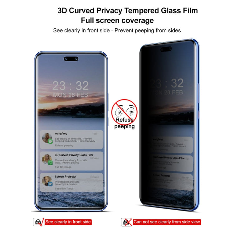 For Huawei Nova 12 Pro / 12 Ultra imak 3D Curved HD Full Screen Anti-spy Tempered Glass Protective Film