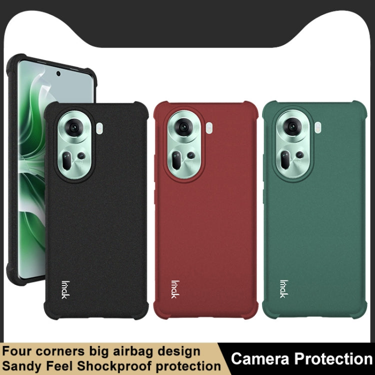 For OPPO Reno11 5G Global imak Shockproof Airbag TPU Phone Case(Matte Green)