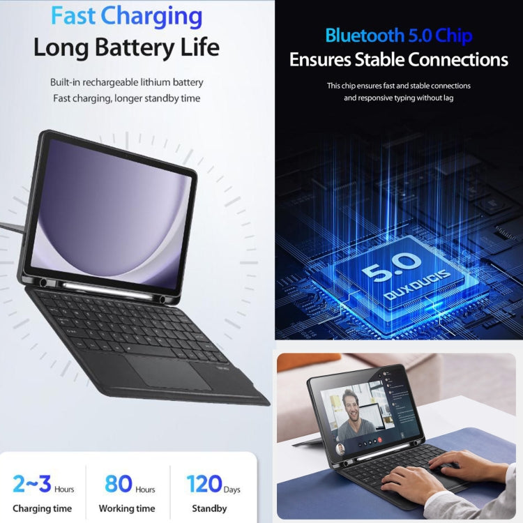 For Samsung Galaxy Tab A9+ DUX DUCIS DK Floating Magnetic Keyboard Leather Tablet Case(Black)