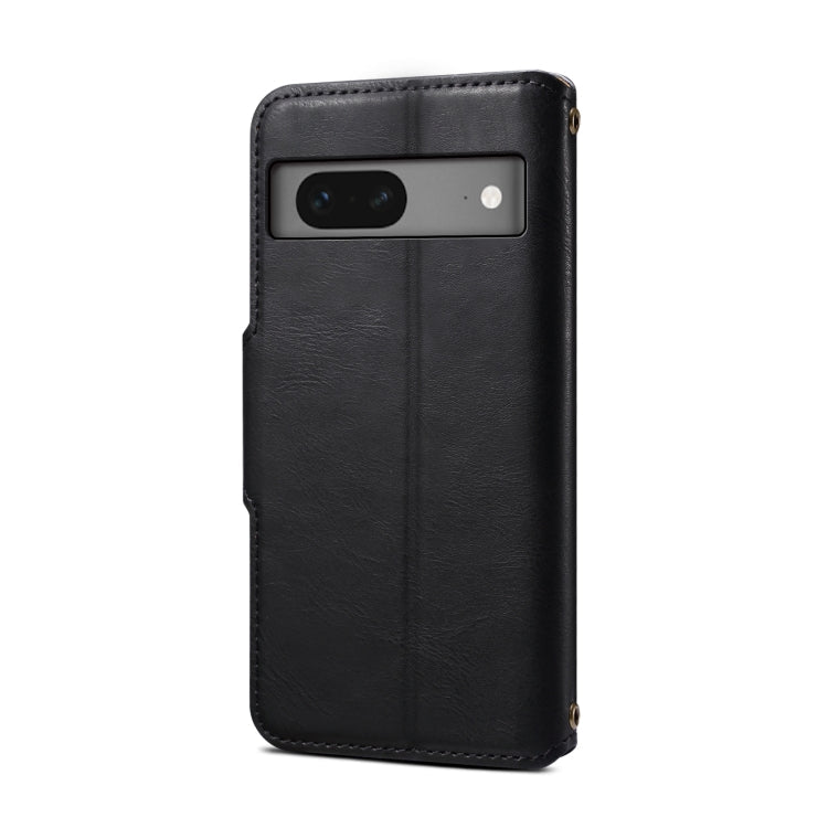 For Google Pixel 7 5G Denior Cowhide Texture Wallet Style Leather Phone Case(Black)