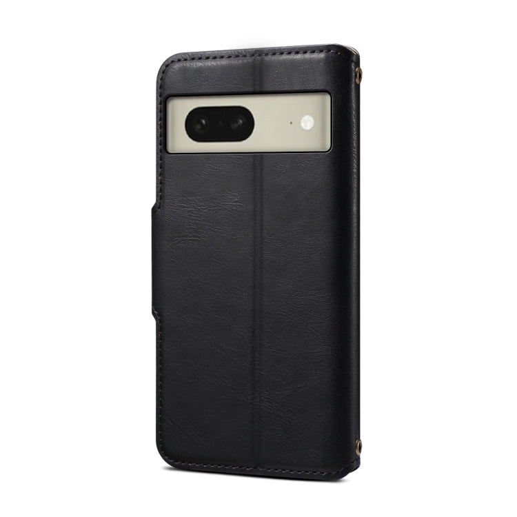 For Google Pixel 8 Denior Cowhide Texture Wallet Style Leather Phone Case(Black)