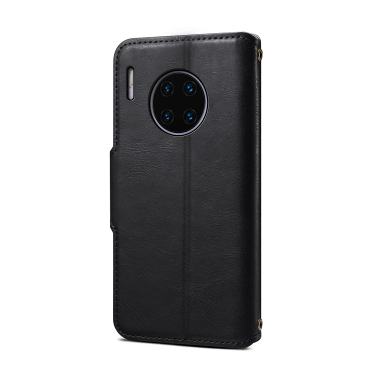 For Huawei Mate 30 Pro Denior Cowhide Texture Wallet Style Leather Phone Case(Black)