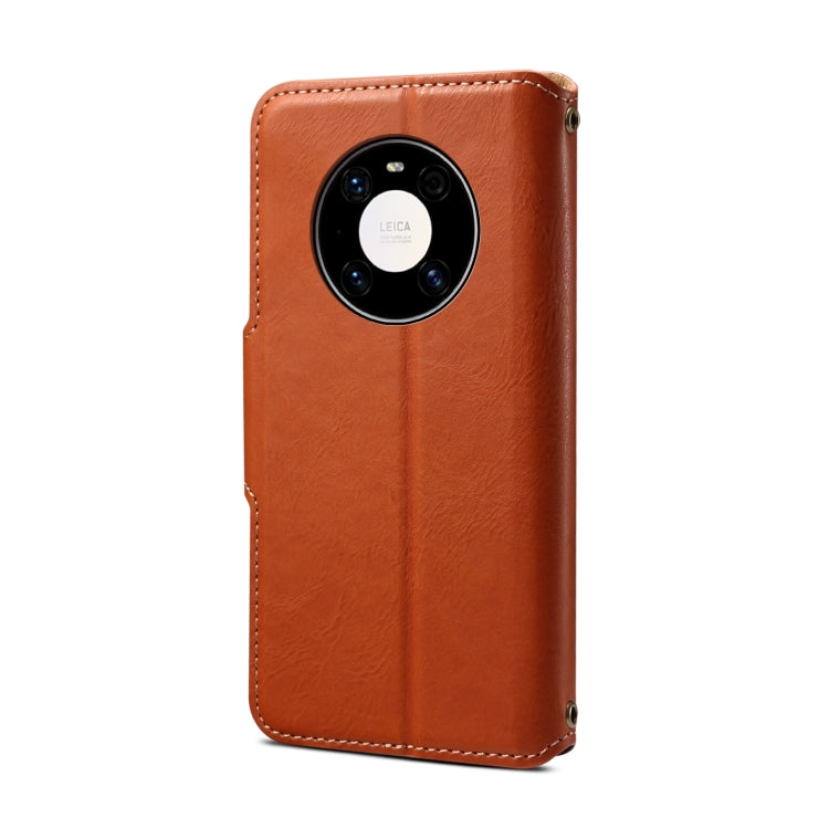For Huawei Mate 40 Pro Denior Cowhide Texture Wallet Style Leather Phone Case(Brown)