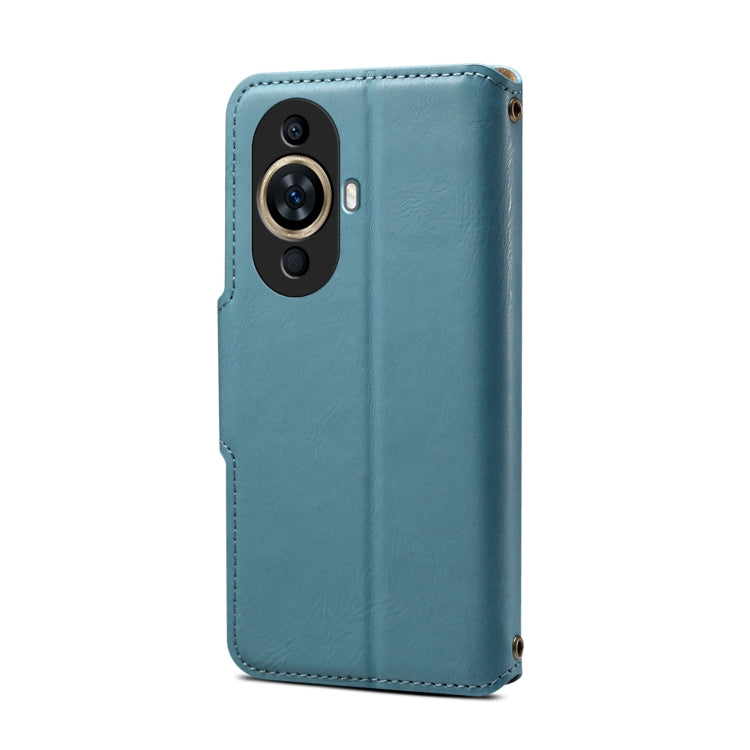 For Huawei nova 11 Denior Cowhide Texture Wallet Style Leather Phone Case(Blue)