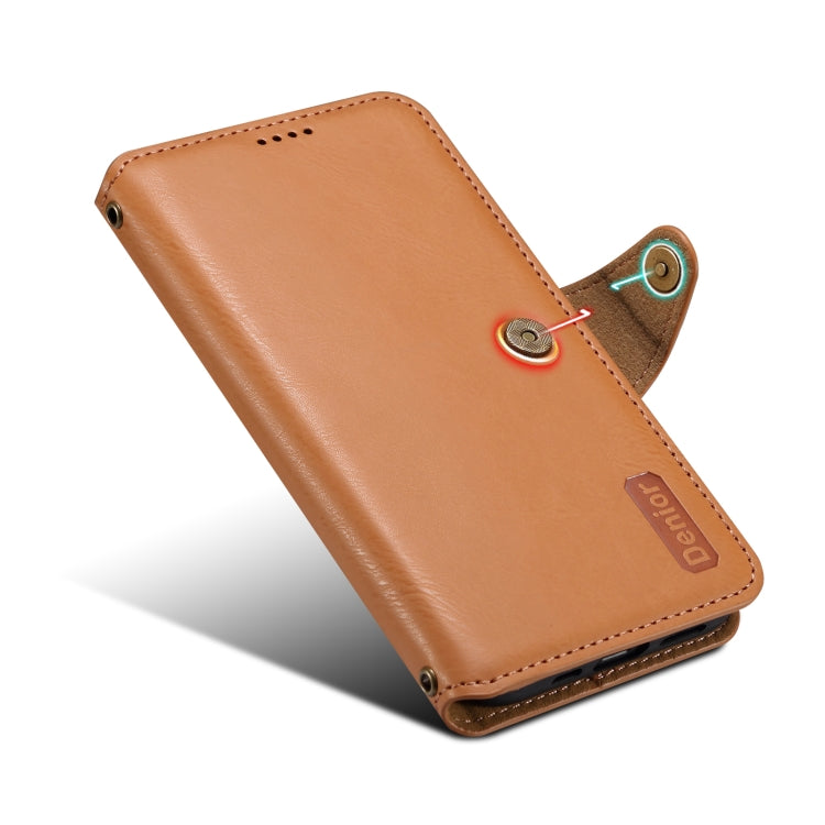 For Huawei nova 11 Denior Cowhide Texture Wallet Style Leather Phone Case(Khaki)