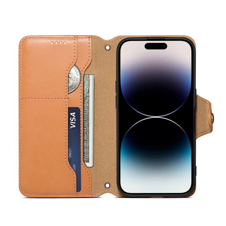 For Honor 100 Denior Cowhide Texture Wallet Style Leather Phone Case(Khaki)