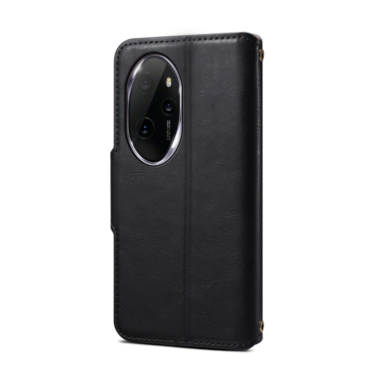 For Honor 100 Pro Denior Cowhide Texture Wallet Style Leather Phone Case(Black)