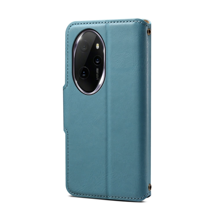 For Honor 100 Pro Denior Cowhide Texture Wallet Style Leather Phone Case(Blue)