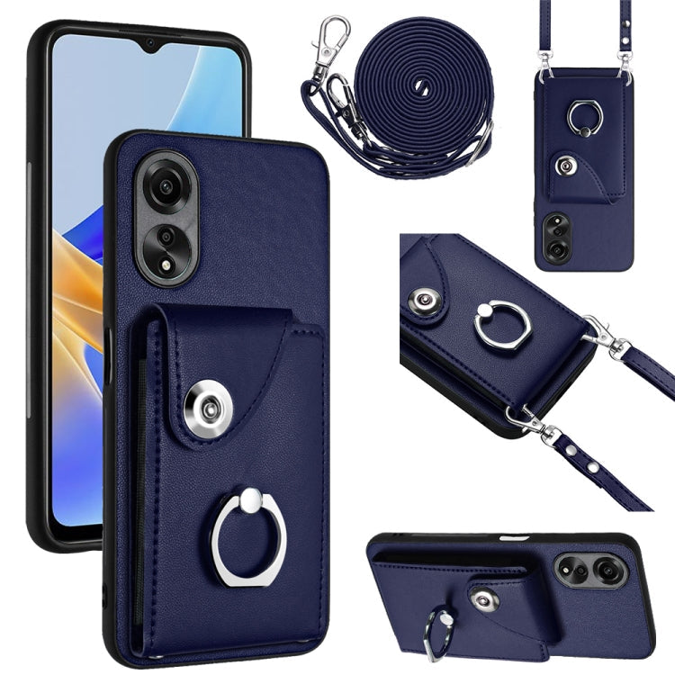 Organ Card Bag Ring Holder Phone Case with Long Lanyard, For OPPO Reno11 Pro Global, For OPPO A58/A58x/A1x/A2x, For OPPO A38 4G / A18 4G Global, For OPPO A58 4G Global