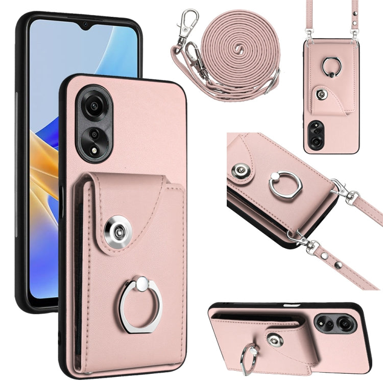 Organ Card Bag Ring Holder Phone Case with Long Lanyard, For OPPO Reno11 Pro Global, For OPPO A58/A58x/A1x/A2x, For OPPO A38 4G / A18 4G Global, For OPPO A58 4G Global