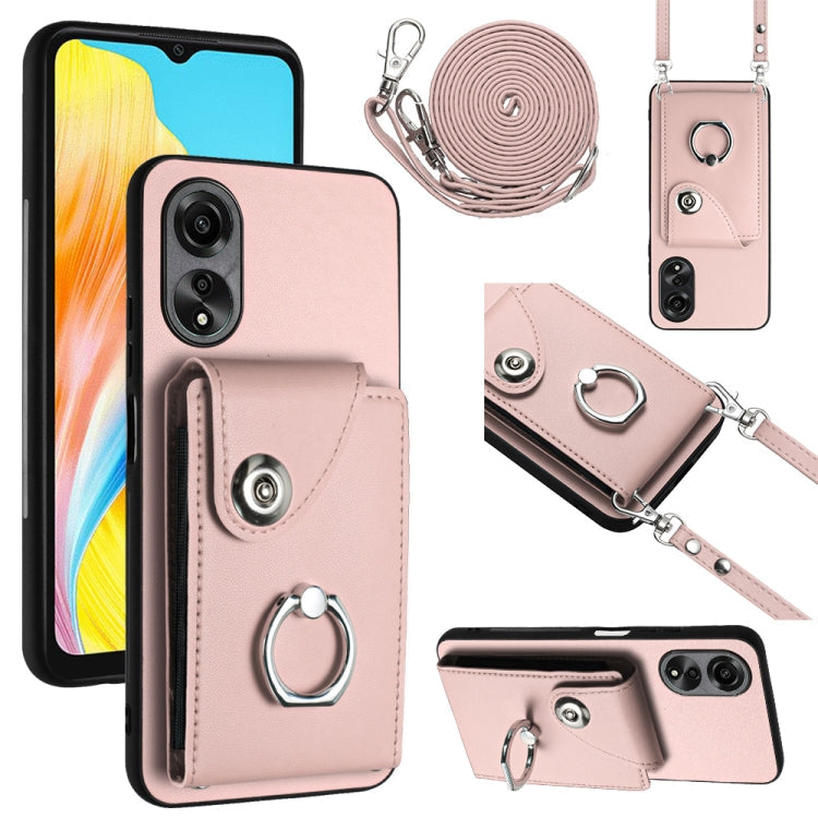 Organ Card Bag Ring Holder Phone Case with Long Lanyard, For OPPO Reno11 Pro Global, For OPPO A58/A58x/A1x/A2x, For OPPO A38 4G / A18 4G Global, For OPPO A58 4G Global