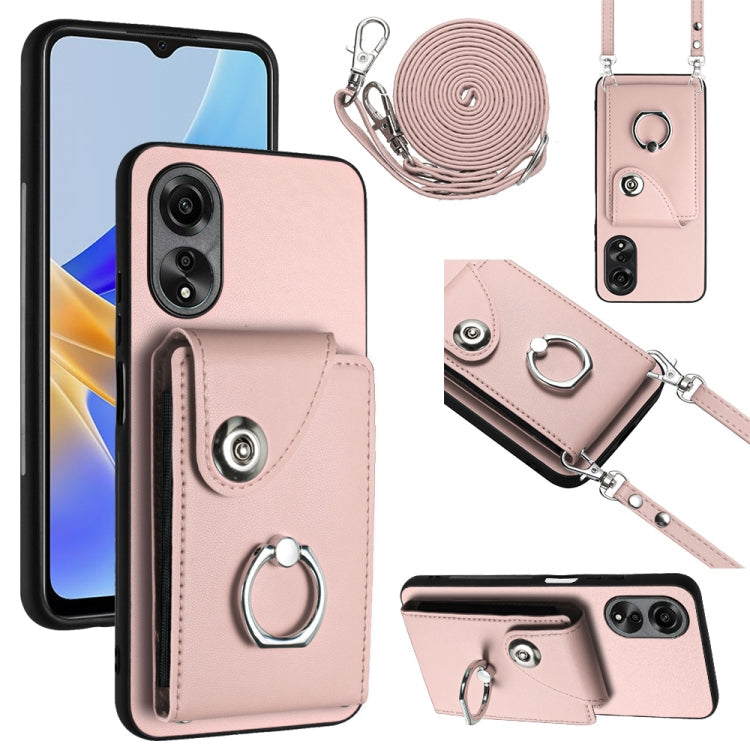 Organ Card Bag Ring Holder Phone Case with Long Lanyard, For OPPO Reno11 Pro Global, For OPPO A58/A58x/A1x/A2x, For OPPO A38 4G / A18 4G Global, For OPPO A58 4G Global