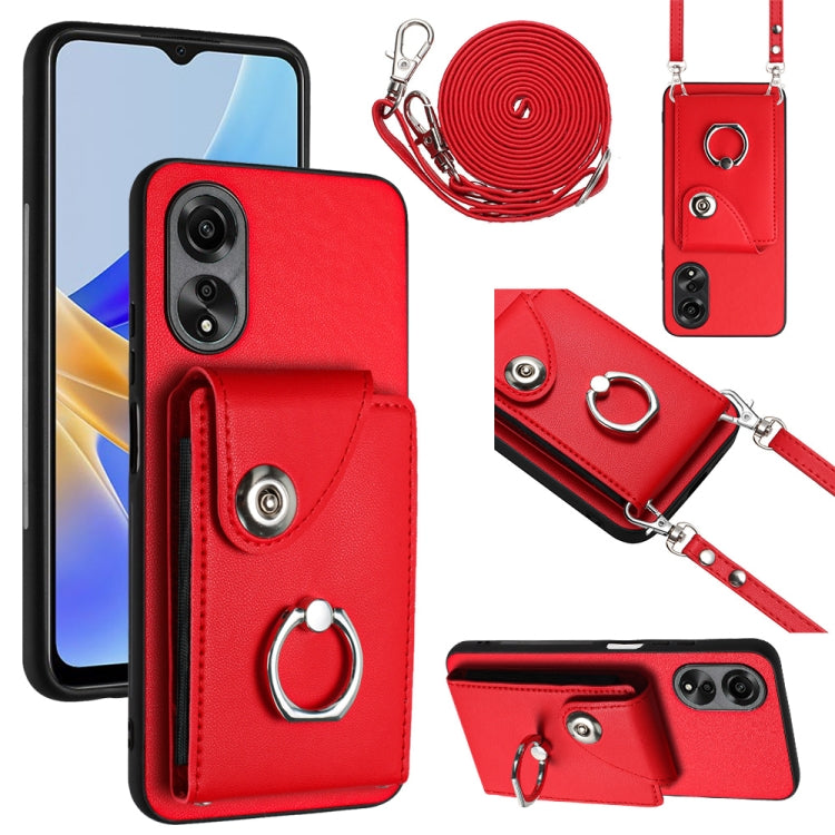 Organ Card Bag Ring Holder Phone Case with Long Lanyard, For OPPO Reno11 Pro Global, For OPPO A58/A58x/A1x/A2x, For OPPO A38 4G / A18 4G Global, For OPPO A58 4G Global