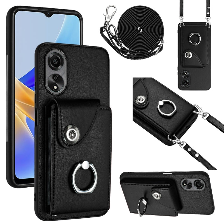 Organ Card Bag Ring Holder Phone Case with Long Lanyard, For OPPO Reno10/Reno10 Pro 5G Global, For OPPO A78 4G Global, For OPPO A17 Global, For OPPO A79 5G Global