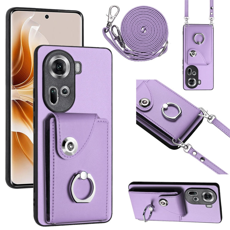 Organ Card Bag Ring Holder Phone Case with Long Lanyard, For OPPO A3 Pro 5G, For OPPO F25 Pro 5G India, For OPPO Reno11 F Thai Version, For OPPO Reno11 Global
