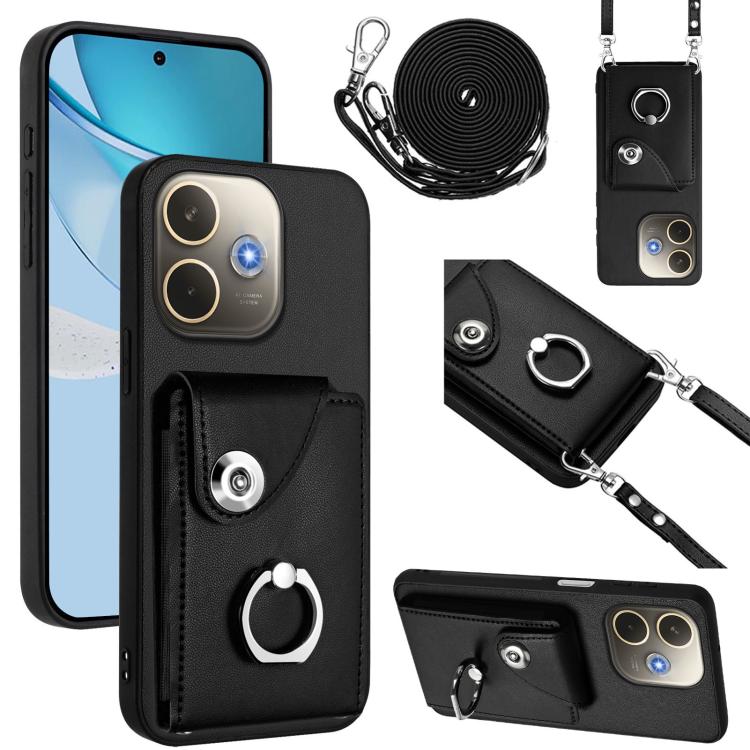 Organ Card Bag Ring Holder Phone Case with Long Lanyard, For OPPO A5 Energy / A5 Pro Global, For OPPO A3 Pro Global / A3 Energy, For OPPO Reno12 Pro Global, For OPPO Reno12 Global