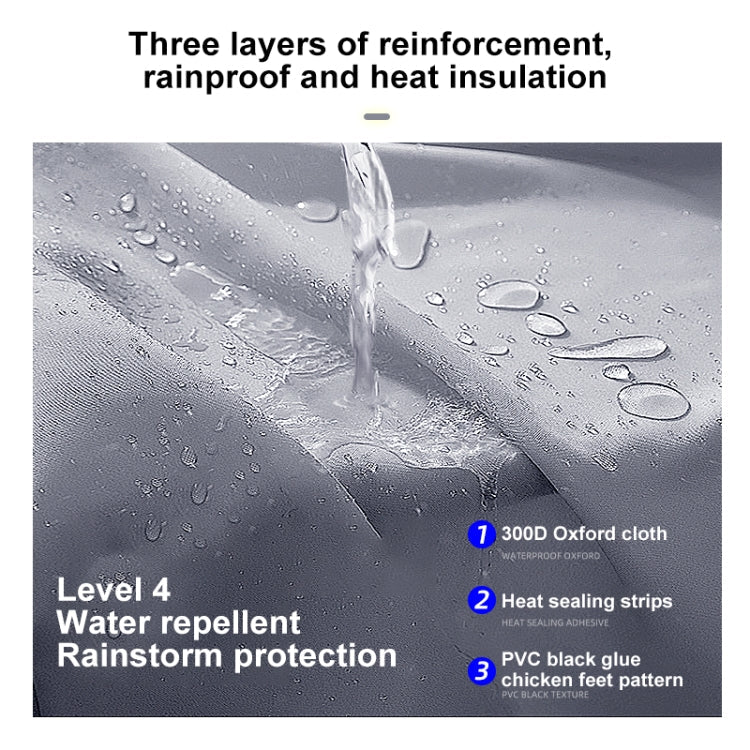 MOTOLSG Motorcycle Waterproof Sunproof Dustproof Thickening Cover, Size:L(Silver)