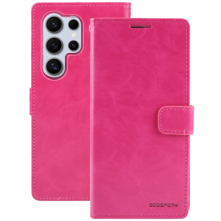 For Samsung Galaxy S24 Ultra 5G GOOSPERY BLUE MOON Crazy Horse Texture Leather Phone Case(Rose Red)