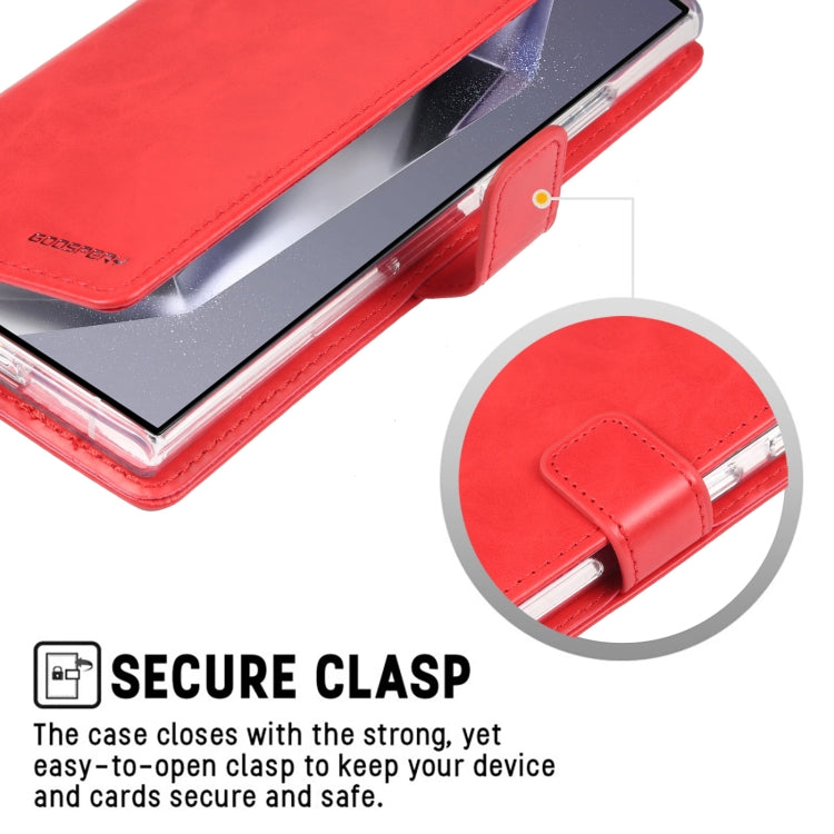 For Samsung Galaxy S24 Ultra 5G GOOSPERY BLUE MOON Crazy Horse Texture Leather Phone Case(Rose Red)
